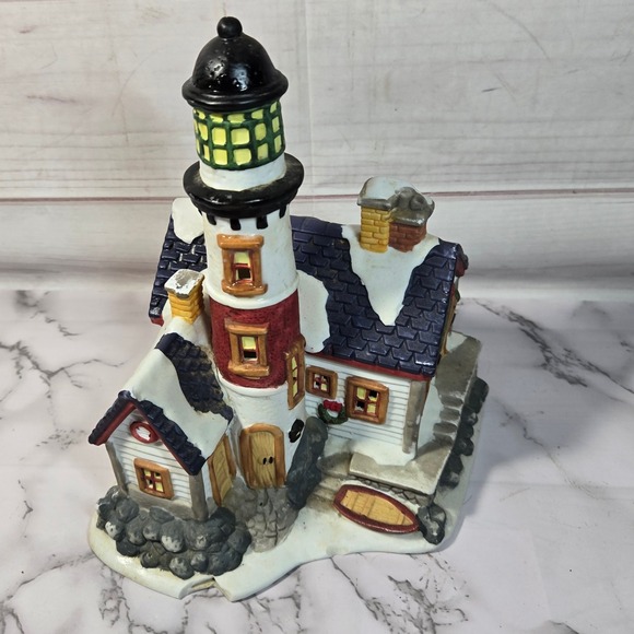 St Nicholas Square Lighthouse Village House Scene 1997 Christmas - Picture 1 of 11